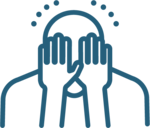 Graphic outline of person crying from PTSD