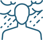 Graphic of person outline standing in storm